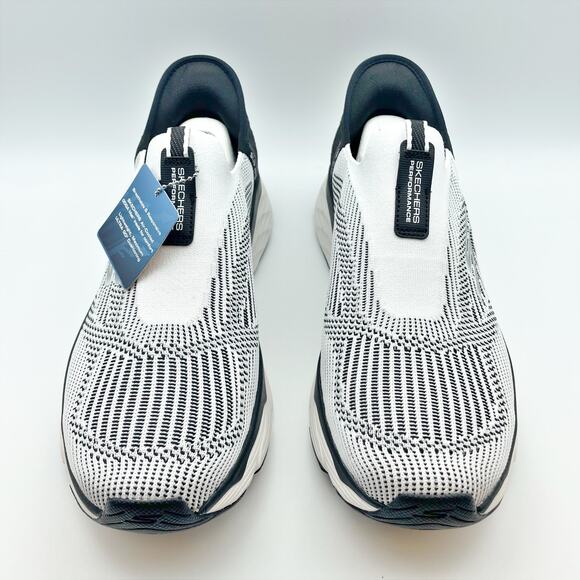 Skechers Men's Max Cushioning Elite Slip On Sneakers Size 9 Black White Knit NIB - Picture 5 of 11
